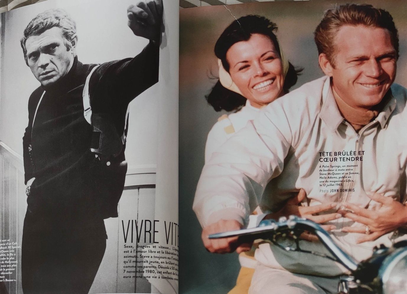 Paris Match FR Steve McQueen sławni, Hollywood styl moda retro szyk