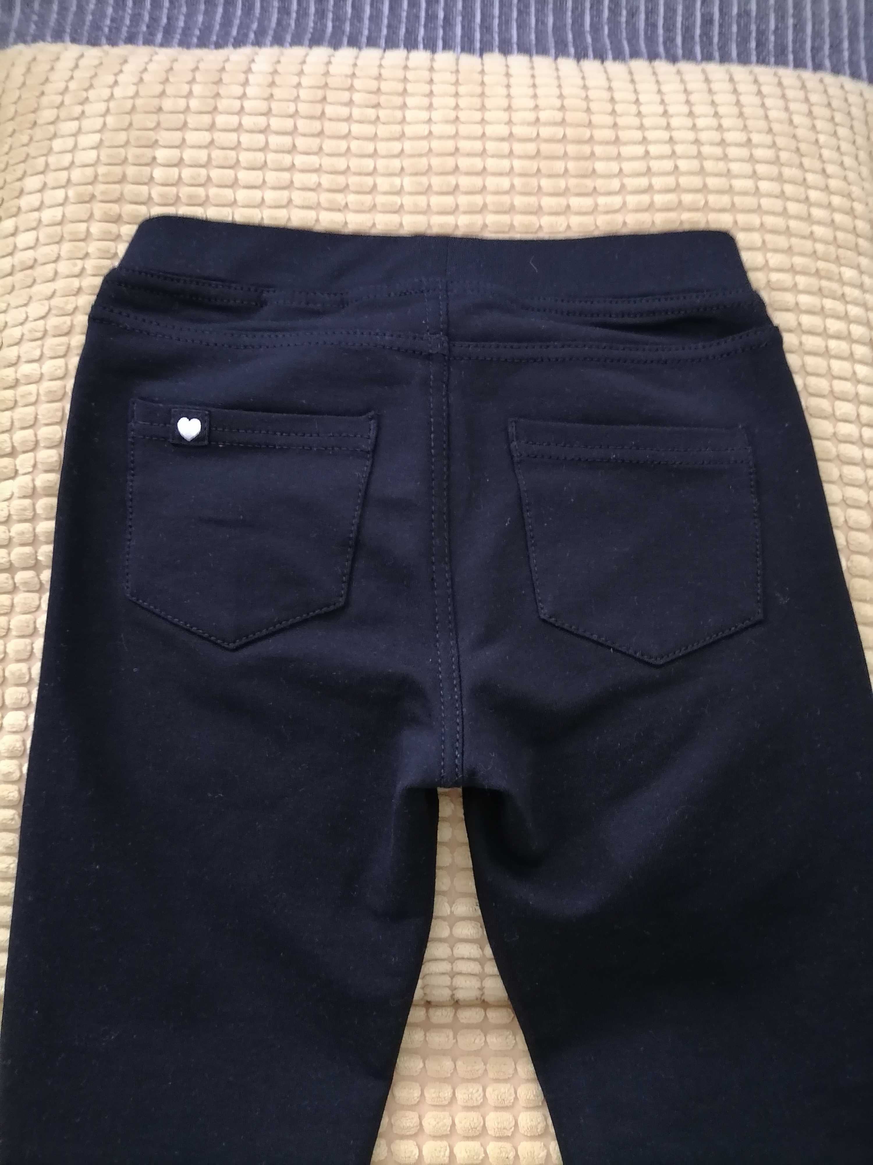 Getry/legginsy czarne, dziewczęce, rozm 128, H&M, prosta nogawka