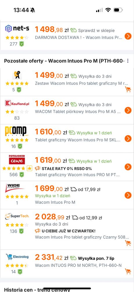 Tablet graficzny Wacom Intuos Pro M (jak nowy)