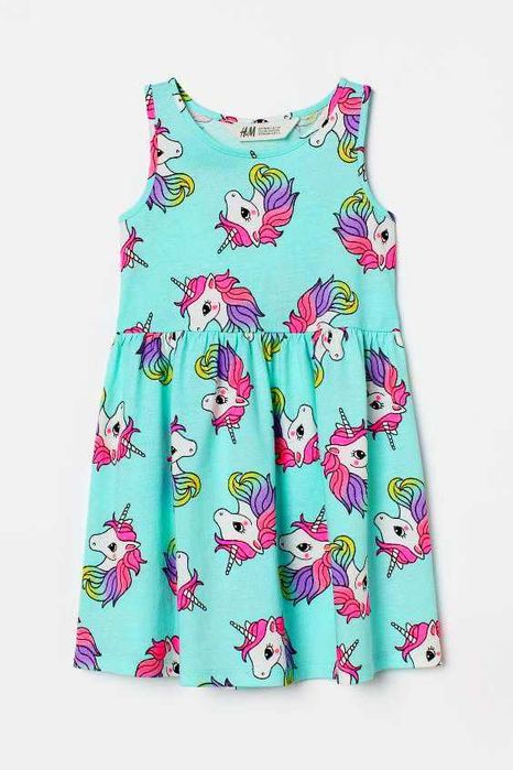 Nowość 2025:) bawełniana sukieneczka jednorożce H&M 98/104