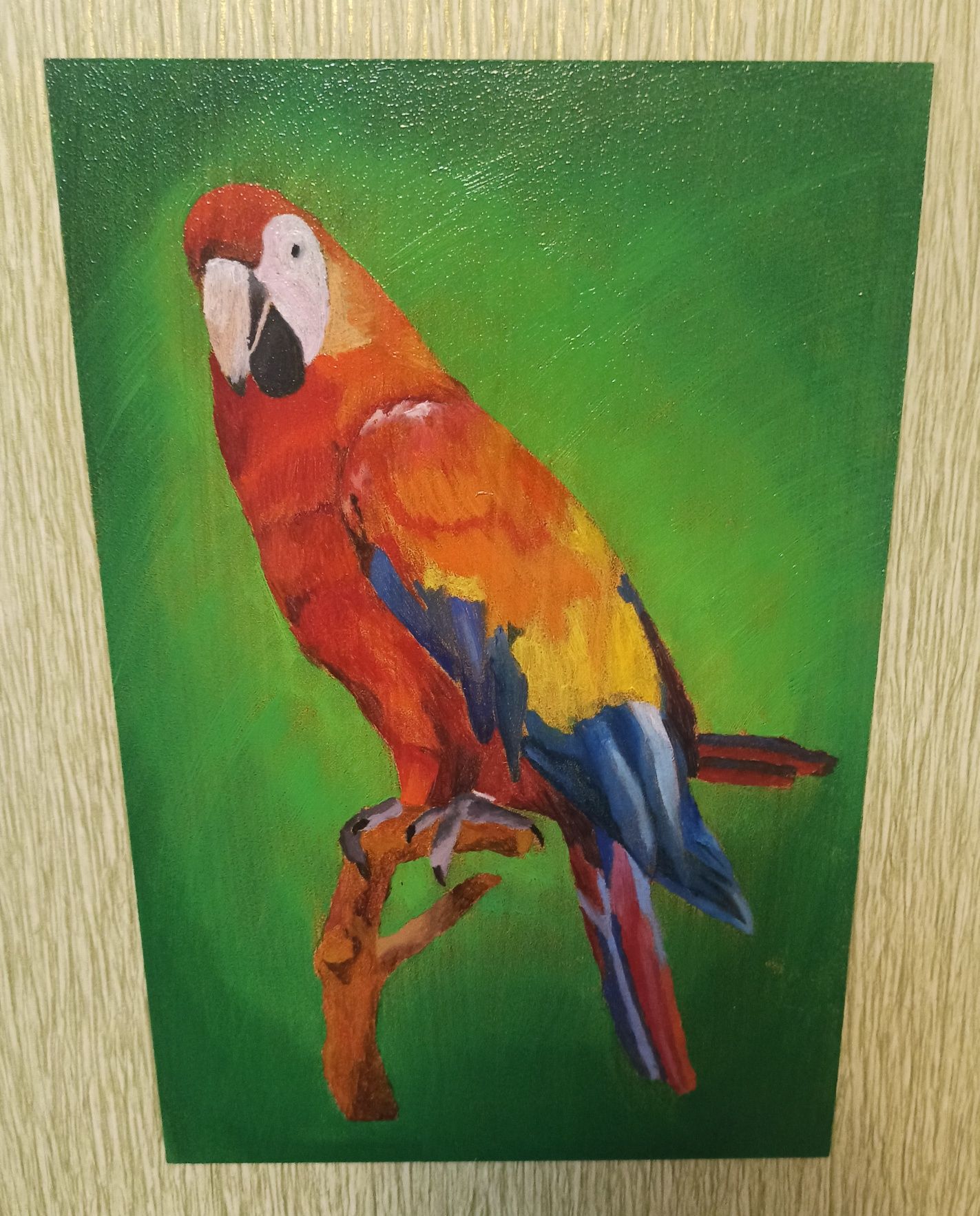 Картина маслом "Папуга"