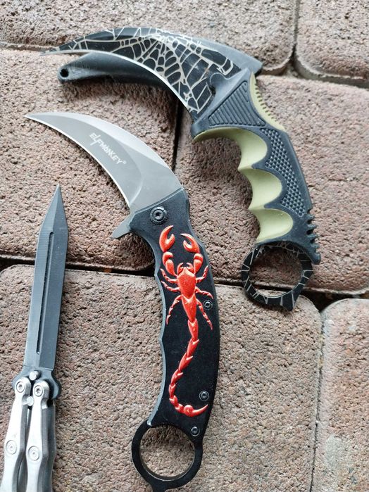 Noze z kolekcji motylkowe i karambit