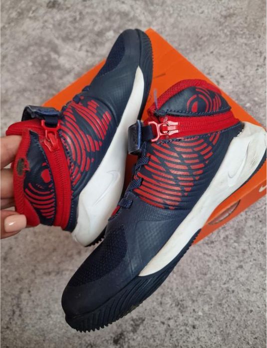 Дитячі кросівки хайтопи на липучці nike на хлопчика, темно-сині 30р