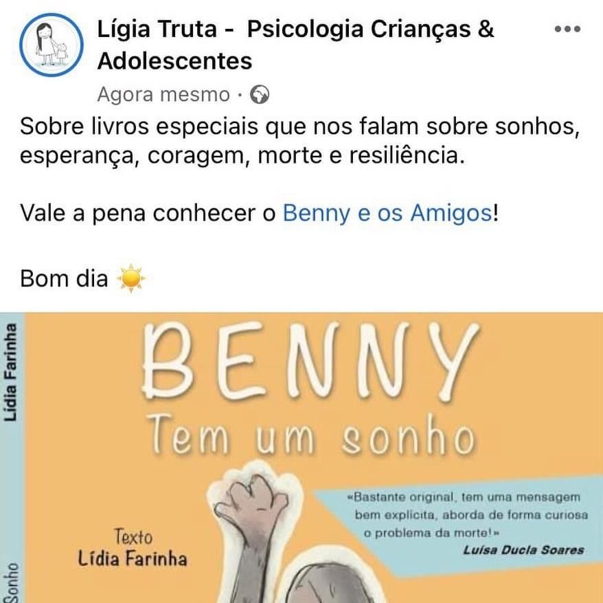 Livro Benny tem um sonho - NOVO - Portes incluídos