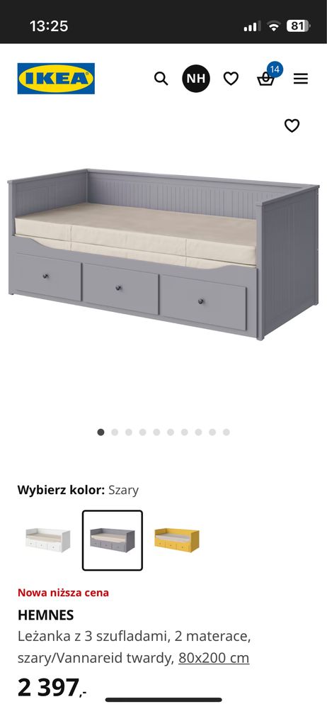 Ikea hemnes ze sprężynowymi materacami