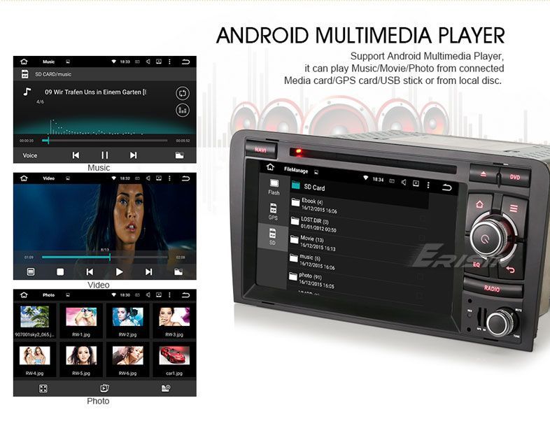 Auto-rádio 2 din android 12 64GB para Audi A3 OctaCore