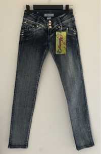 Spodnie jeans, Mostaza denim, rozm. 5/6 (32/34) - nowe