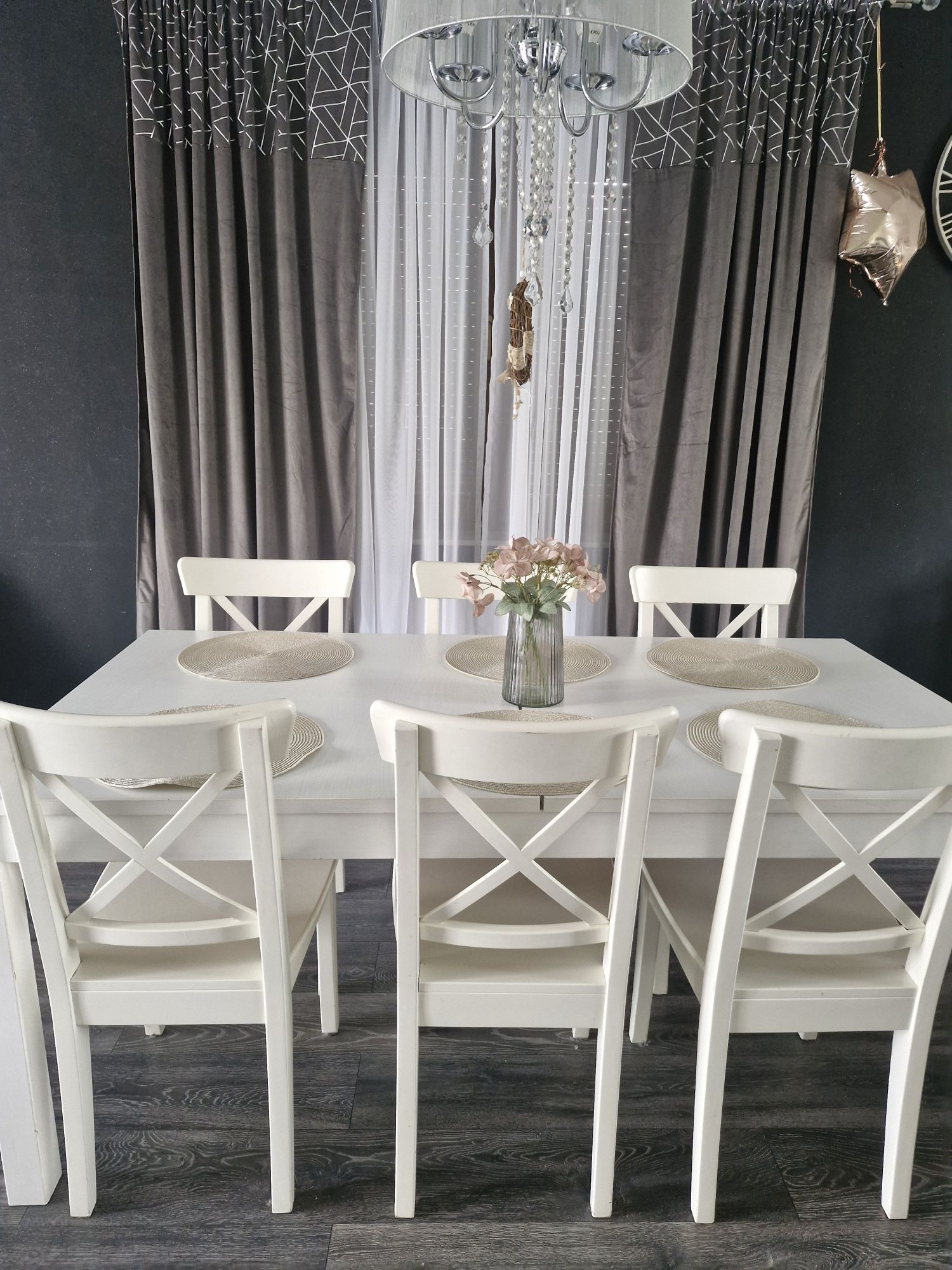 Stół z 6 krzesłami ikea biały