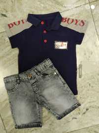 Летний комплект Boys на мальчика  футболка поло + джинсовые шорты