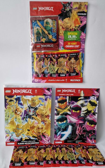 zestaw 6 w 1 album + klocki Lego+ 120 karty/20 saszetek+ złota