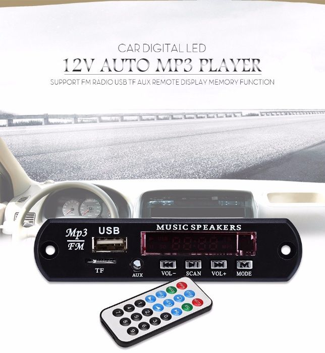 Автомобильный цифровой светодиодный 12 V Авто MP3 плеер