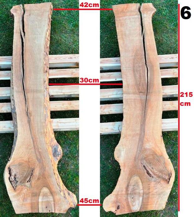 Deski (foszty) z orzecha włoskiego, dł. 215, szer. 60-35