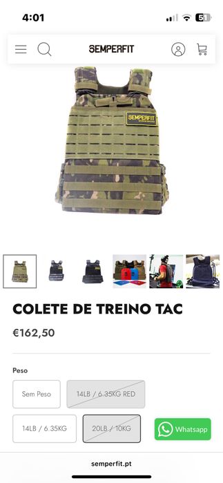 Colete de treino c/peso