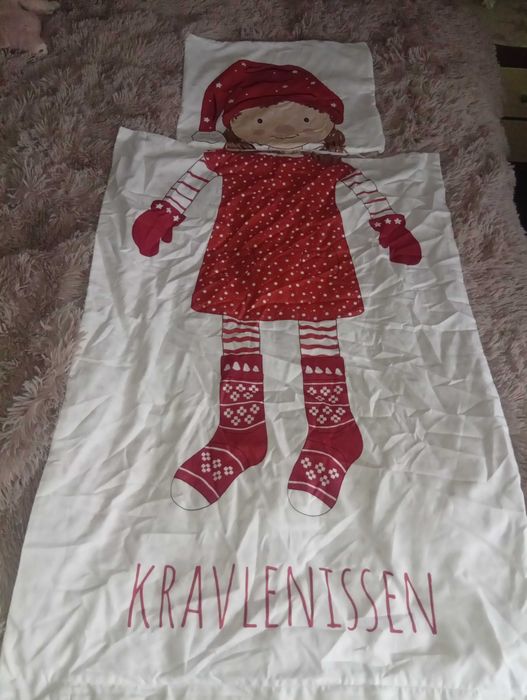 Świąteczna pościel dla dziewczynki kołderka + poduszka