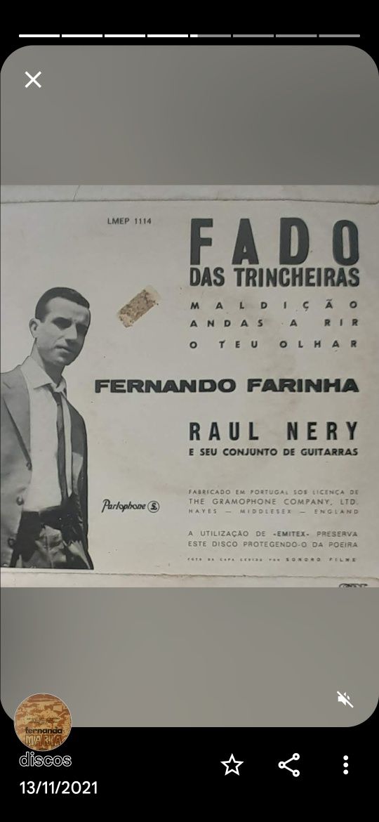 Fado Discos antigos 45 rpm