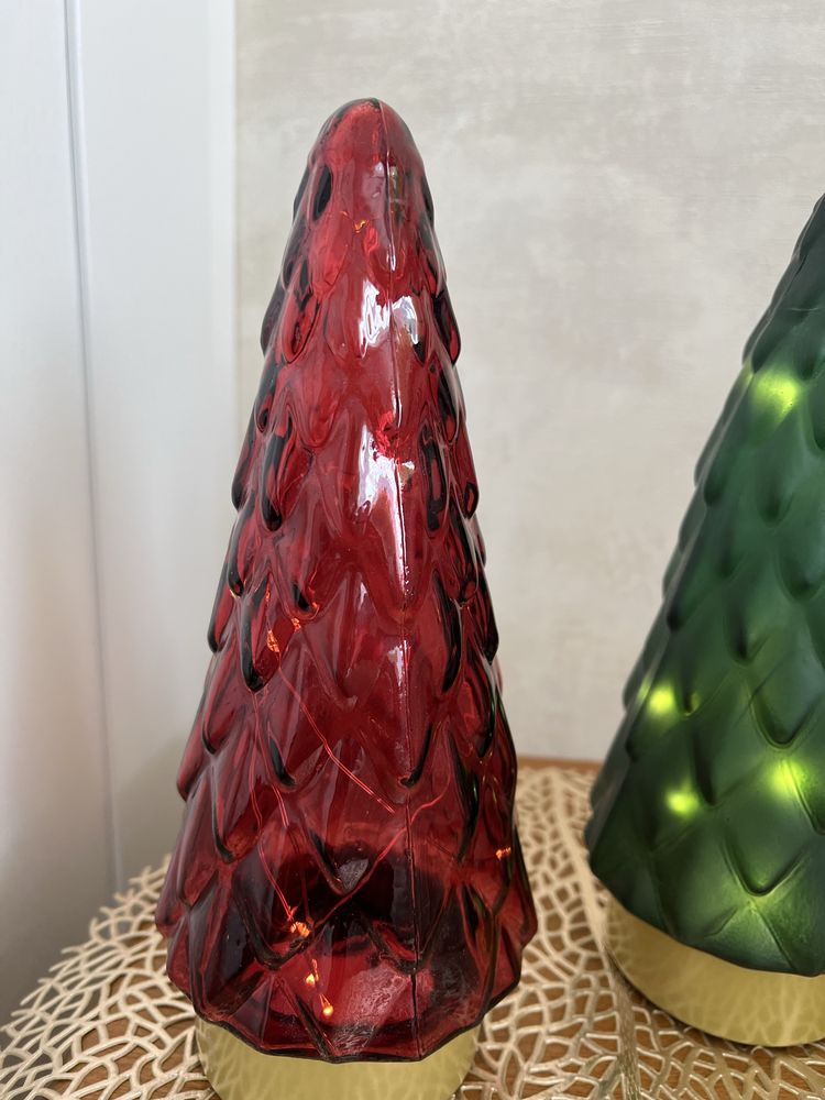 LIVARNO podświetlane choinki szklane led  - 2 sztuki (komplet)