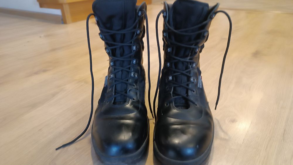 Buty taktyczne Protektor GROM – czarne, skórzane Rozmiar 46