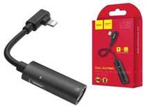 Adapter Hoco do iphone Lightning 8-pin 2w1 czarny