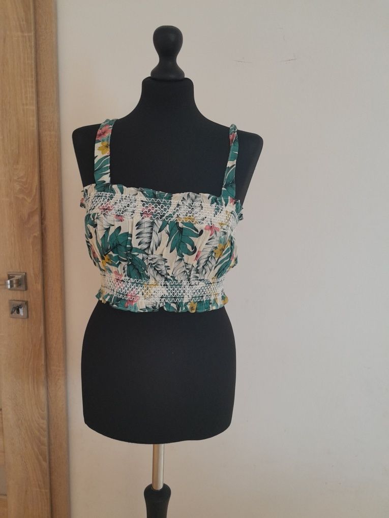 Kolorowy crop top topik bluzka krótka L 40