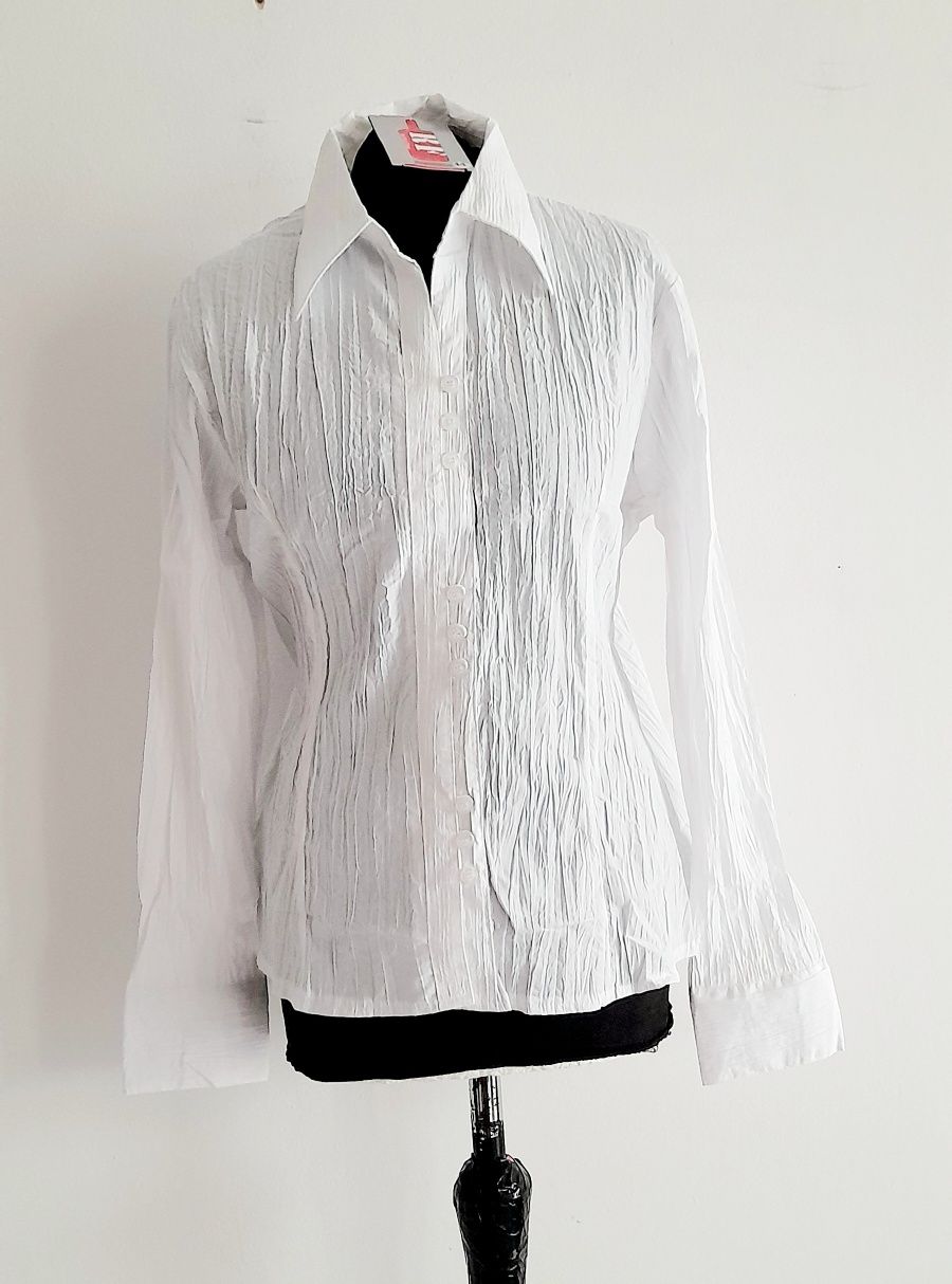 OKAZJA Nowa damska biała koszula bawełniana bawełna wiosna 44 xxl 42 x