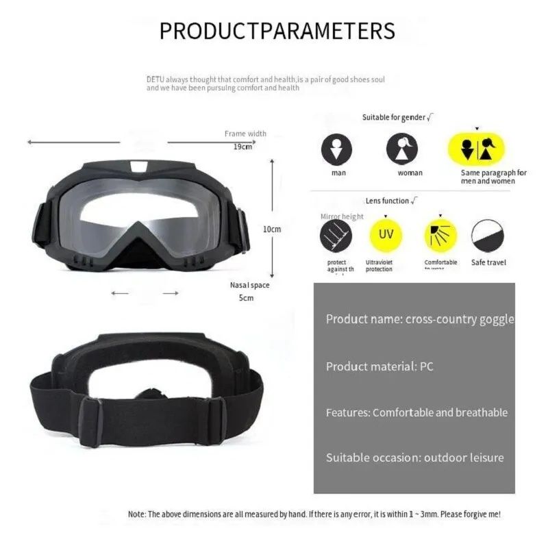 Okulary gogle mtb motocross narty Snowboard UV400