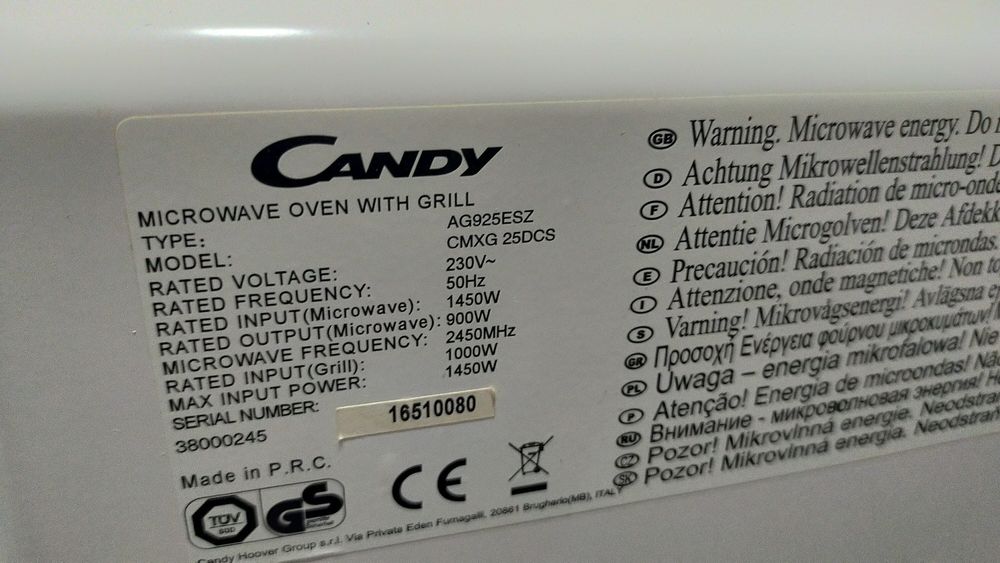 Microondas Candy com grelhador ( Grill )