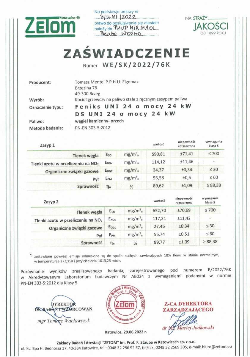 Kocioł Feniks UNI 24kw Piec na węgiel kocioł na drewno