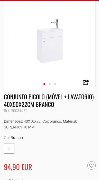 Lavatório com armário para uma casa de banho pequena