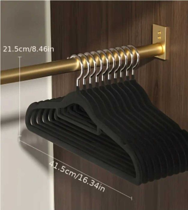 Вішаки для одягу преміум якості 21,5*41,5 см чорний