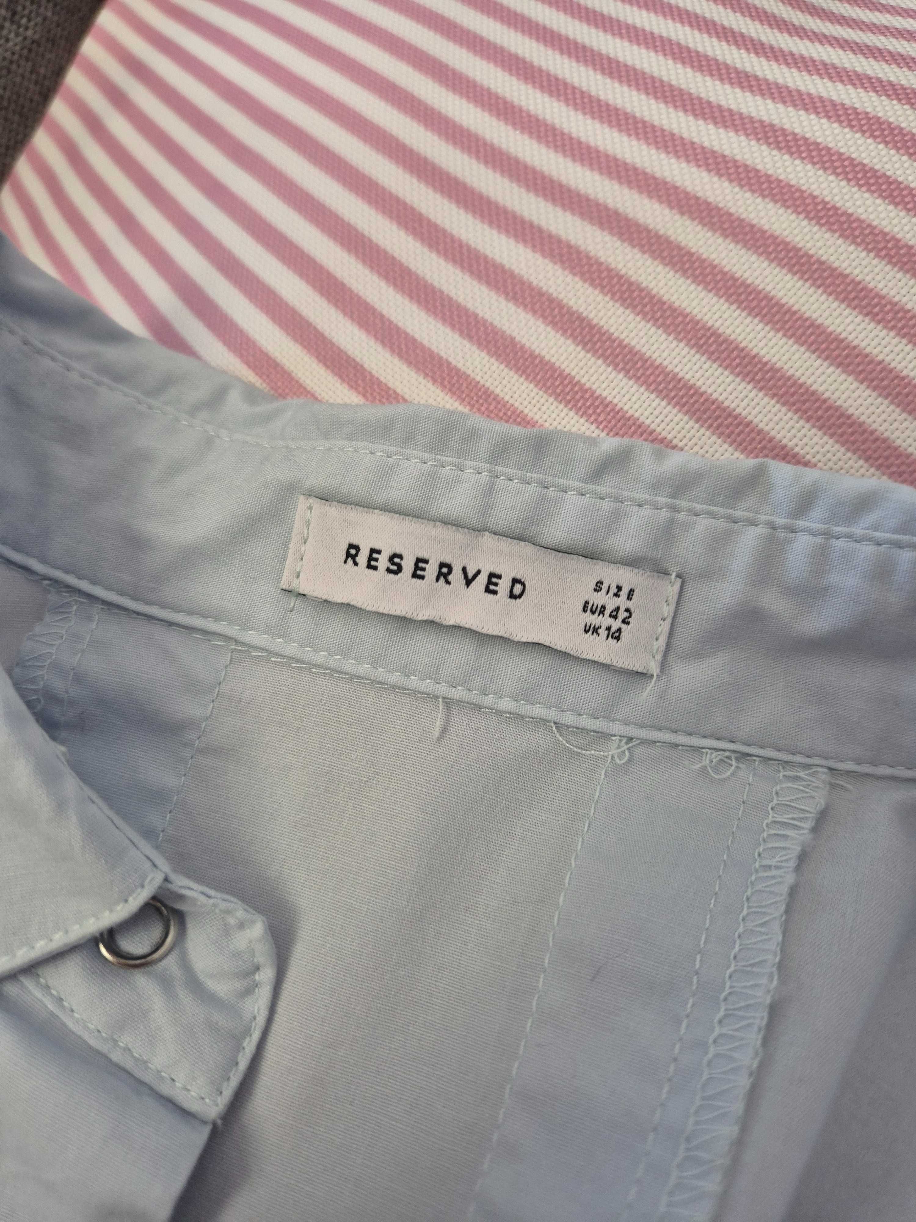 Błękitna koszula damska Reserved XL 42 oversize plus size niebieska