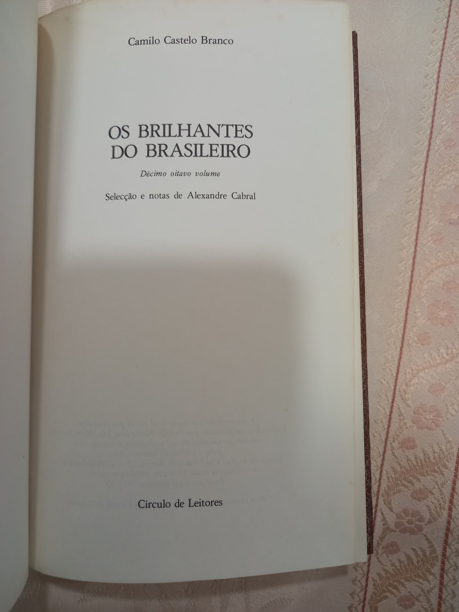 Livro obras Camilo Castelo Branco - os brilhantes do brasileiro