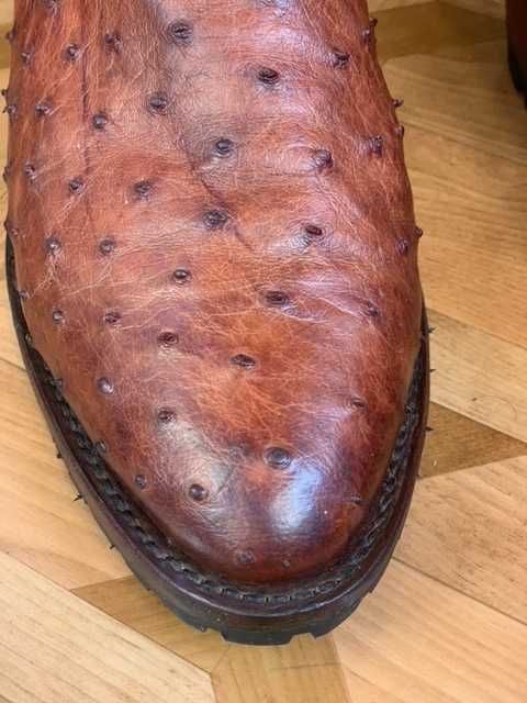 Ковбойские сапоги мужские из кожи страуса