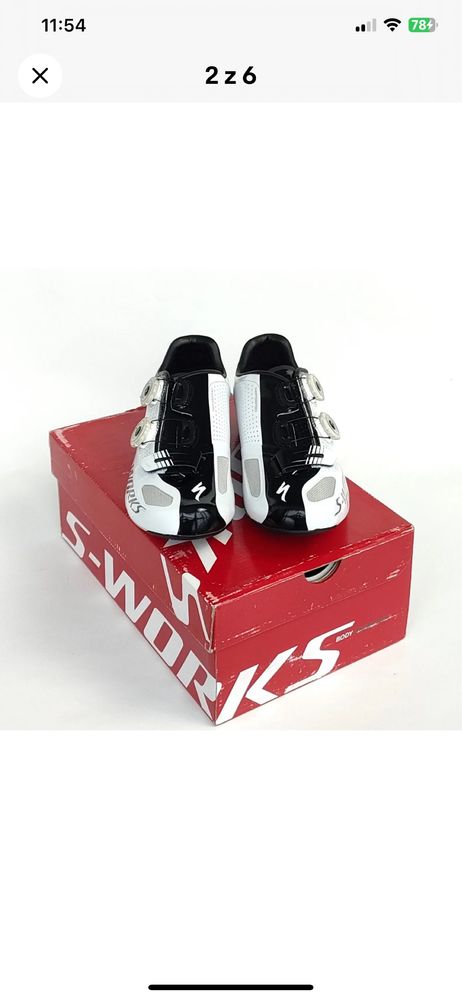 Specialized S-Works Road Carbon Shoes [White/Black] (US9.6/EU43)