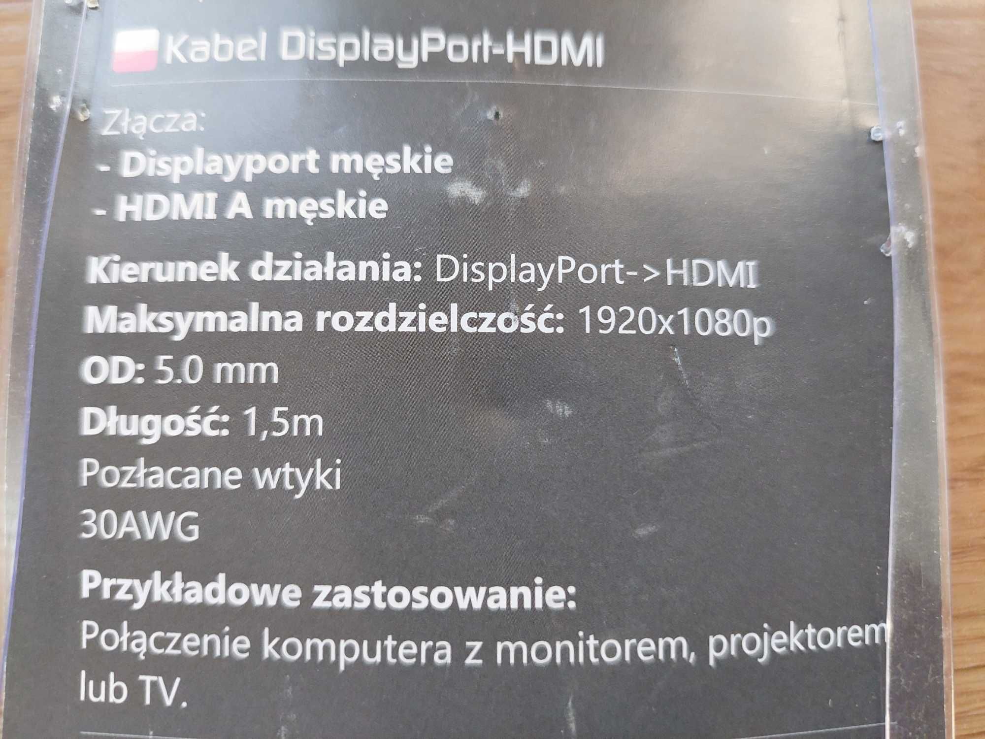 SAVIO Kabel DisplayPort (M) - HDMI (M) 1,5m, CL-56