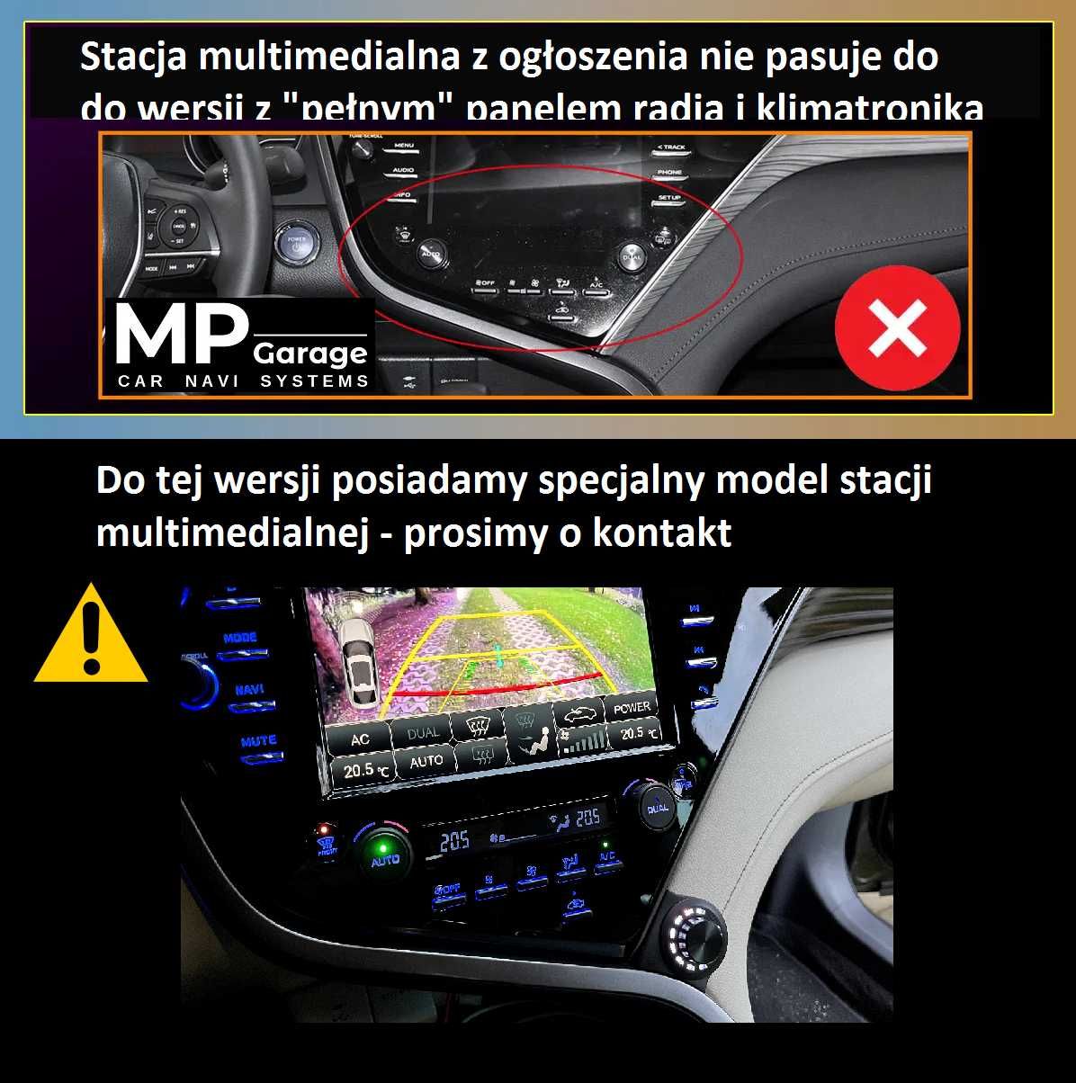 TOYOTA CAMRY 8 Radio Android CarPlay/AA LTE Qled 4G Montaż