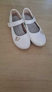 Białe eleganckie buty dziewczęce, dla dziewczynki, rozmiar 30