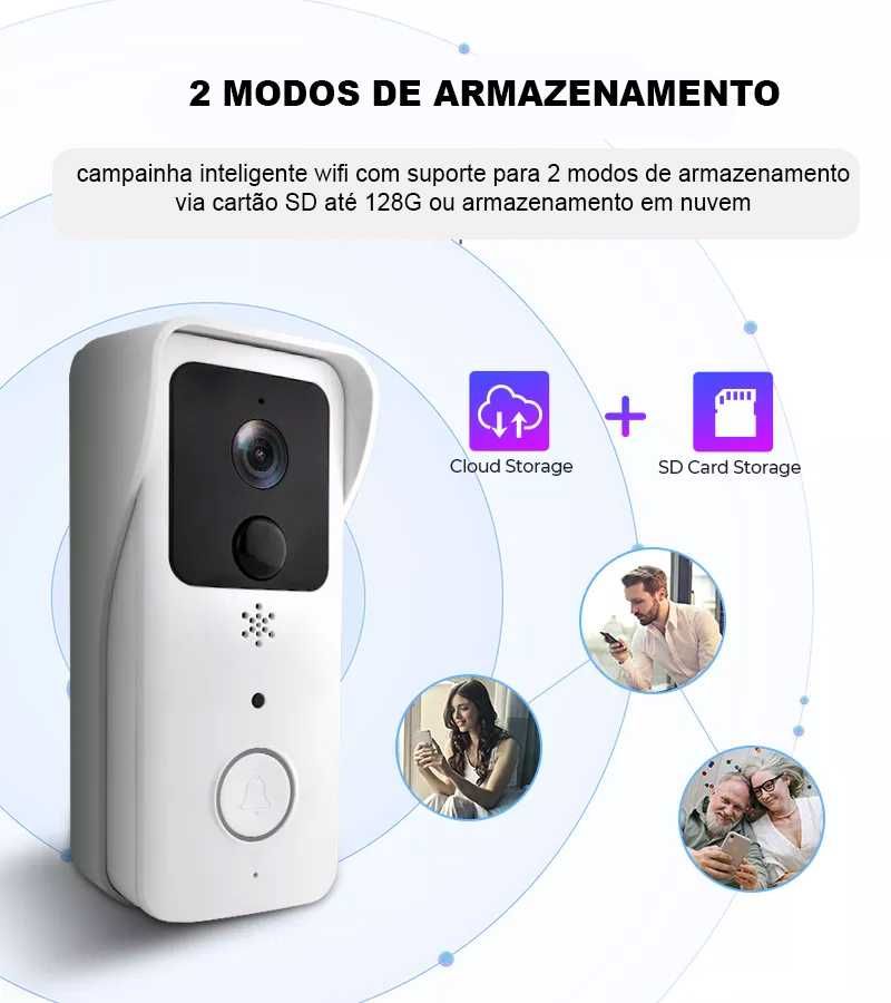 Video Porteiro Campainha +Sirene interior WIFI 5G Andoid Iphone (NOVO)