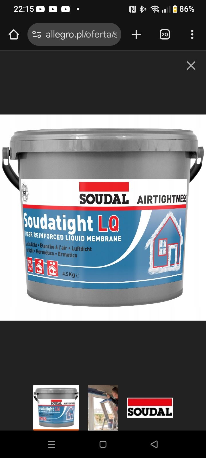 SOUDAL  membrana wewnętrzna SOUDATIGHT LQ