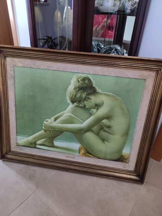 Quadro mulher nua c/moldura incluida