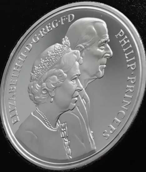 5 libras proof, bodas ouro Isabel II, 1947 a 1997.