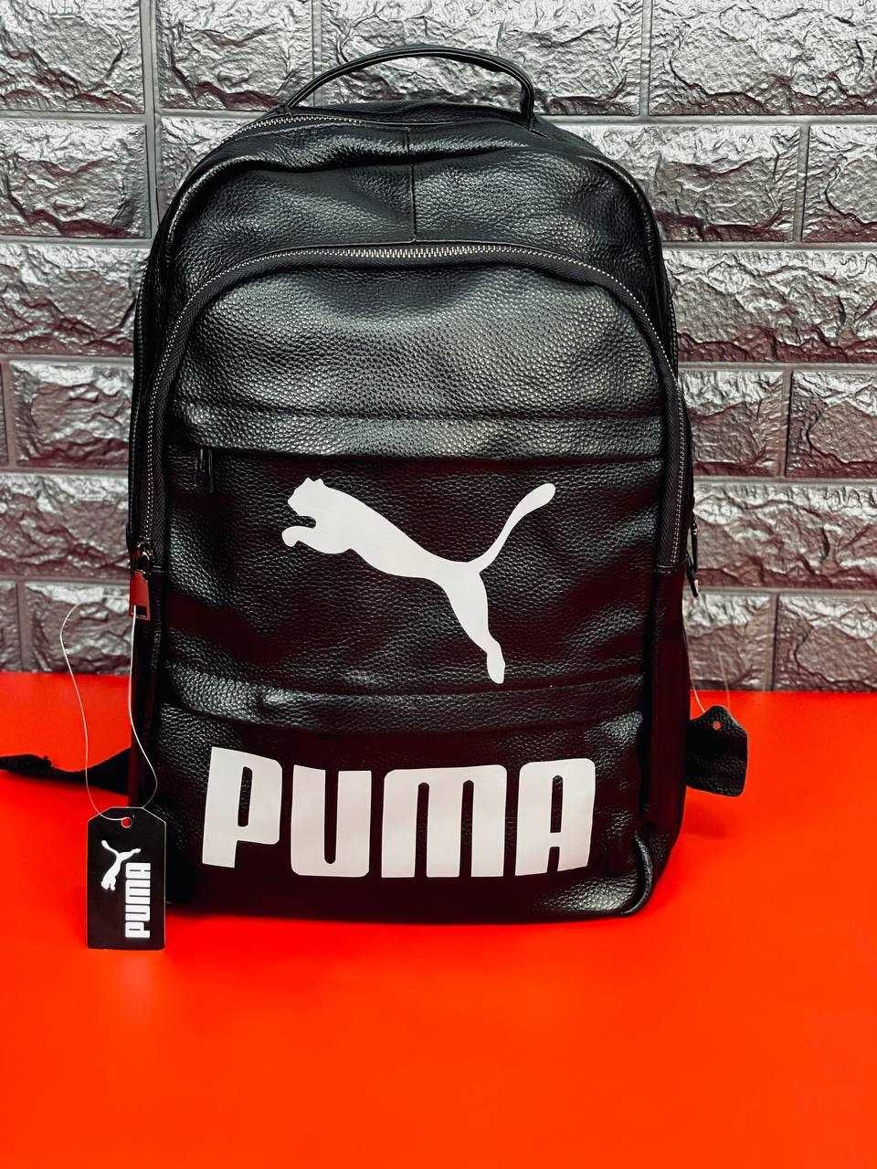 Рюкзак мужской Puma Натуральная Кожа! Городской черный портфель