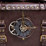 Solidna Skórzana Steampunkowa Torba Torebka Pojemna z Pasem Na Ramie