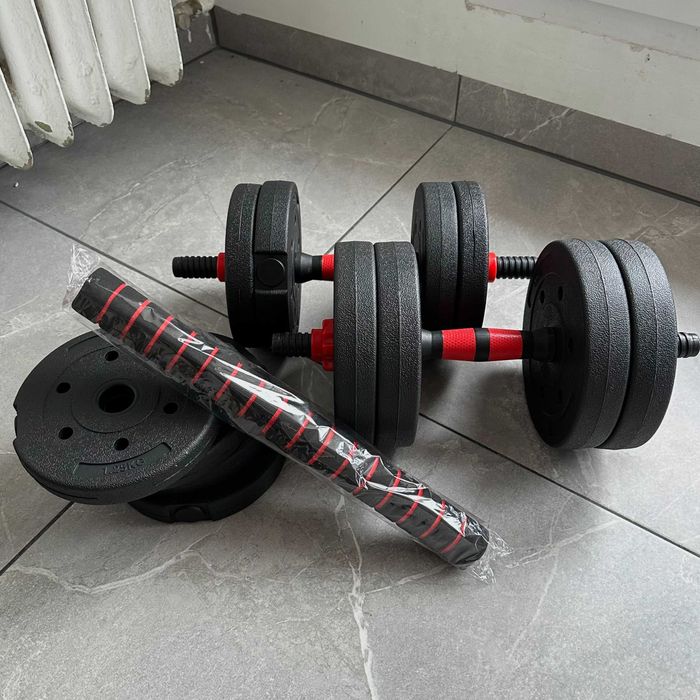 ZESTAW Hantli Hantle Regulowane Bitumiczne 20kg Z Łącznikiem Gryf