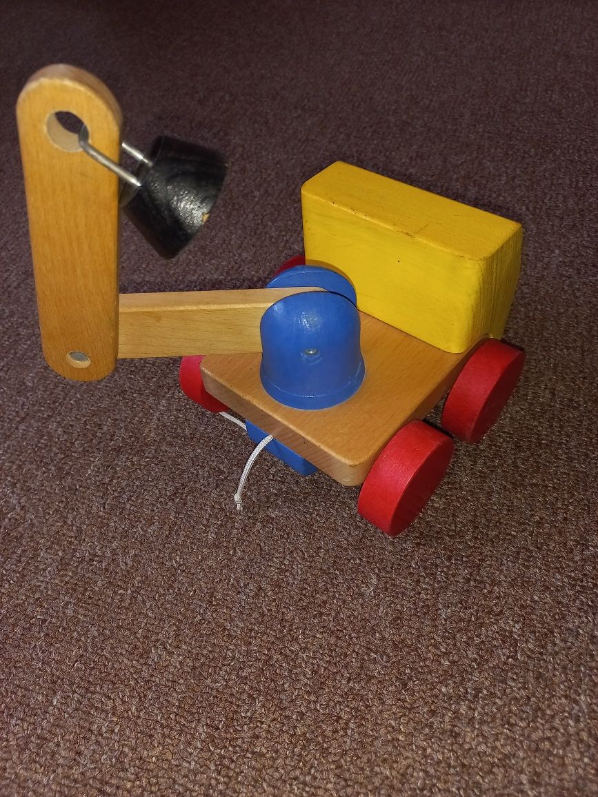 Деревянная машинка эвакуатор для маленьких детей, деревянные игрушки