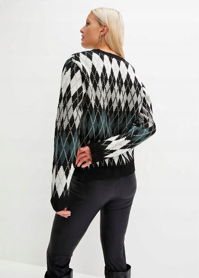 B.P.C sweter rozpinany we wzory ^44/46