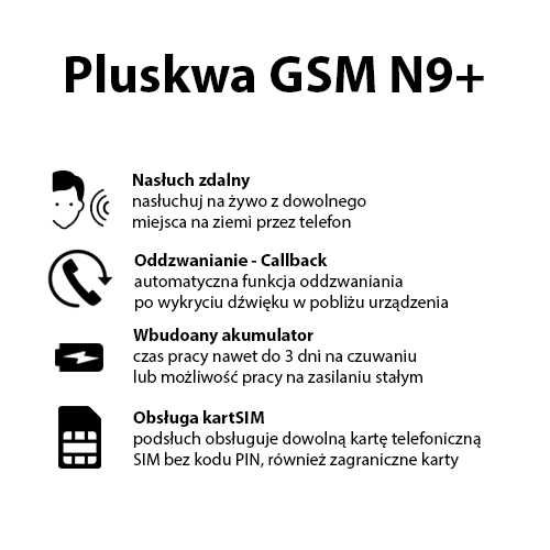Lokalizator Podsłuch Pluskwa GPS N9 Kompaktowy alarm dźwiękowy