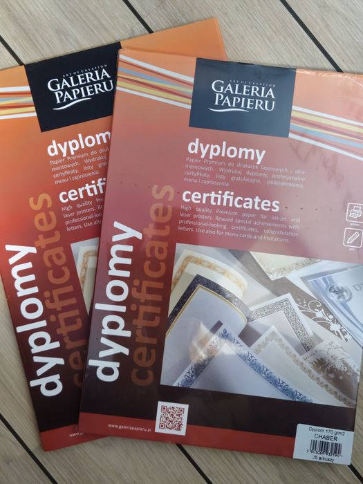 DYPLOMY Szkolne Galeria Papieru Dyplom Certyfikat  A4 43 szt 170 g/m2