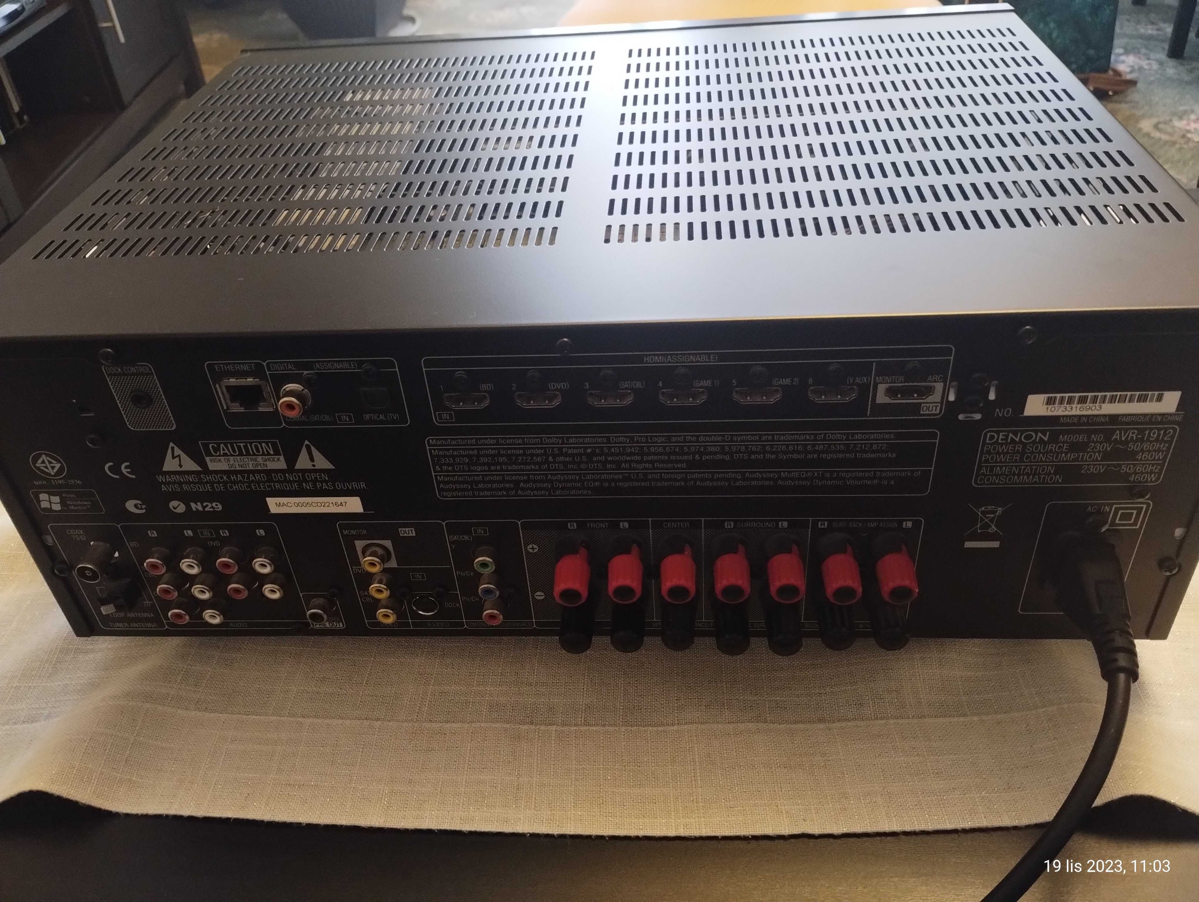 Amplituner DENON AVR 1912  internet radio, USB, HDMI, Denon App