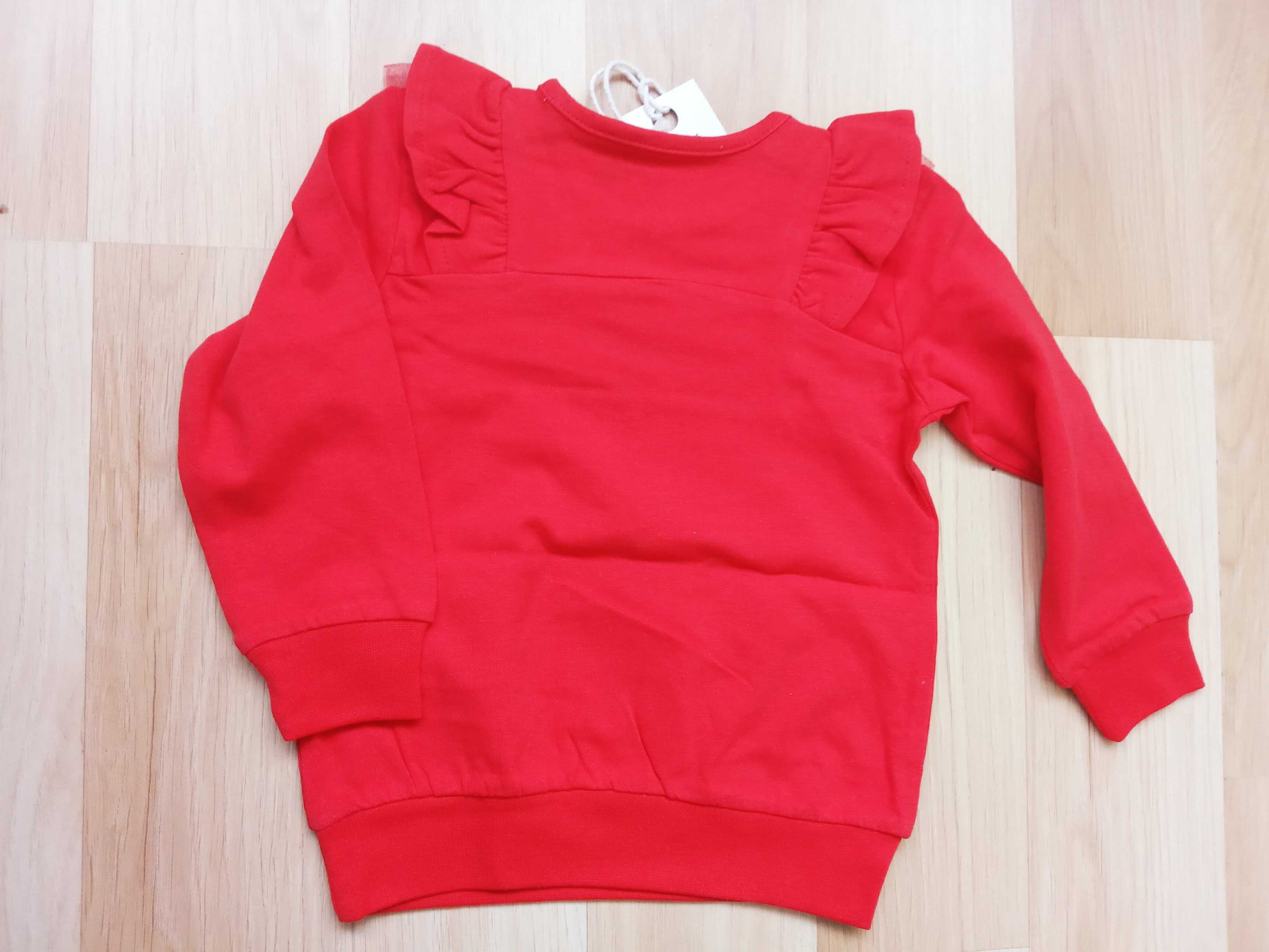 Bluza bluzeczka czerwona z tiulem 80 cm marka 5.10.15 Baby