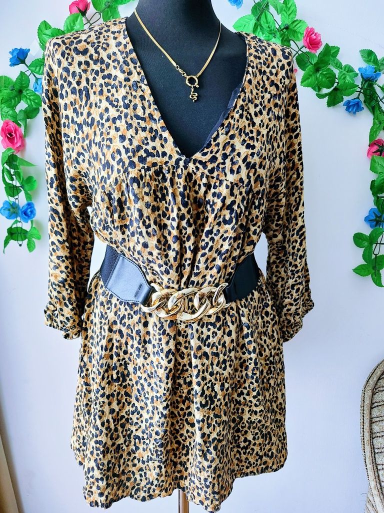 Sukienka oversize panterka leopard print Zara S